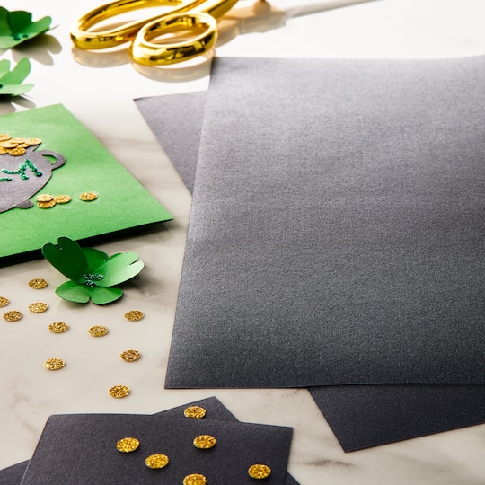 Black Shimmer 8.5" x 11" Cardstock Paper by Recollections™, 100 Sheets